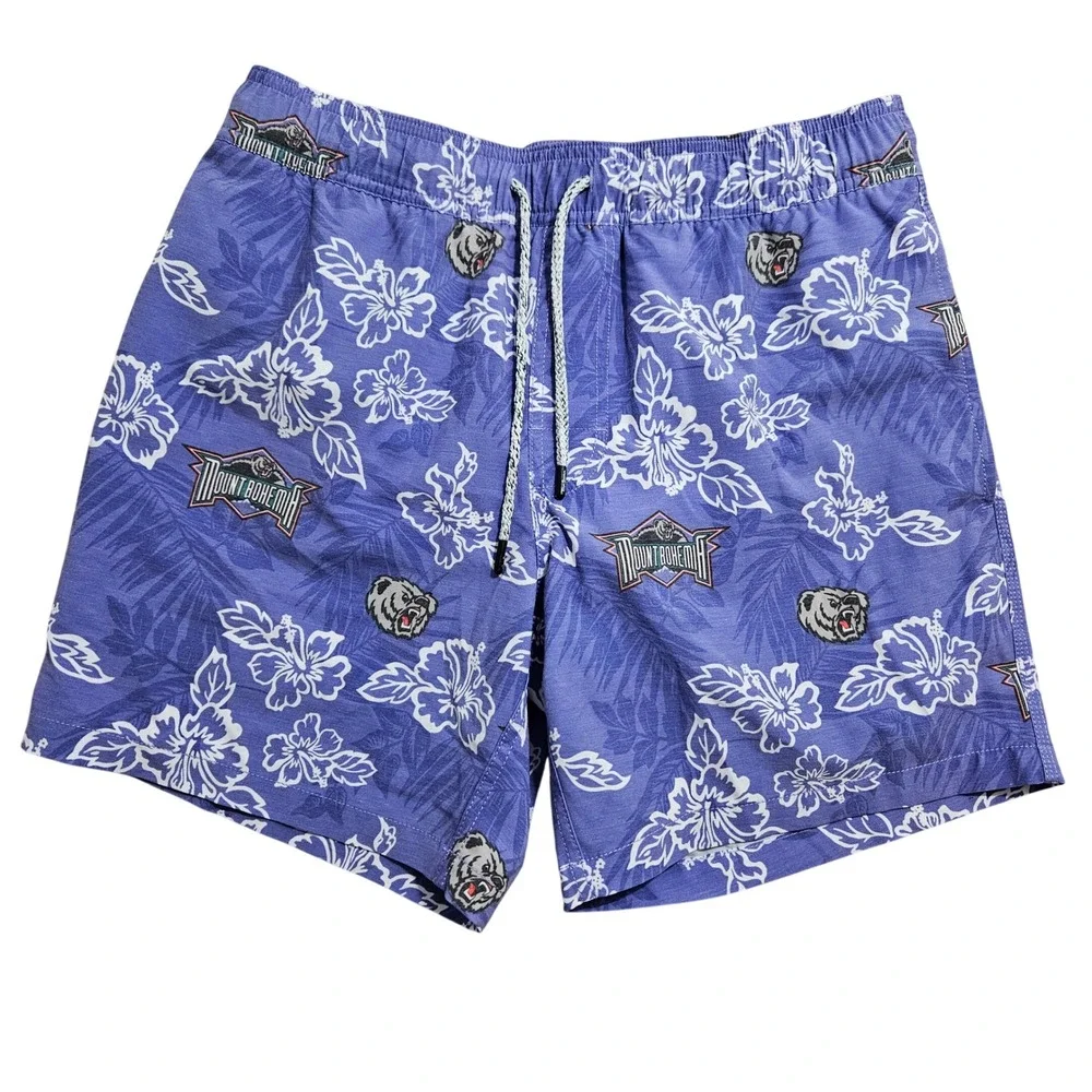 Reyn Spooner Swim Trunks Mens Small Purple Mount Bohemia Floral Board Shorts